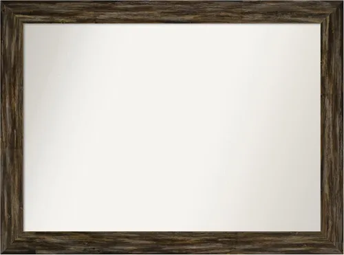 Miniatura 395 de Amanti Art Espejo de baño marrón para sobre el fregadero, 25 x 25 pulgadas, hecho a medida, espejo de tocador cuadrado marrón medio, marco de madera