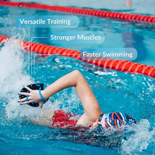 Miniatura 4 de Sporti Palas de natación Power para natación en piscina - Correas ajustables - Equipo para natación en piscina - Palas de mano para adultos y niños