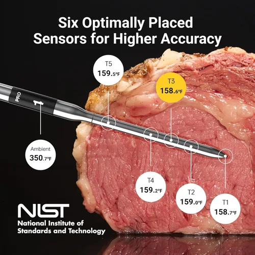 Miniatura 5 de ThermoMaven - Termómetro inteligente inalámbrico Bluetooth para carne: base independiente, termómetro WiFi inteligente con Sub-1G, precisión Sonda