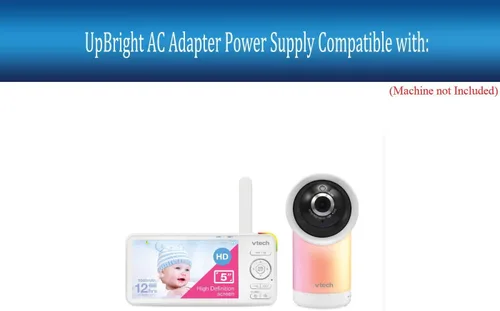 Miniatura 2 de UpBright Adaptador de 5 V CA/CC compatible con Vtech RM5766HD RM5766-2HD RM57662HD 5 "Smart Wi-Fi 2K Pan & Tilt Video Baby Monitor RM 5766 Unidad BU