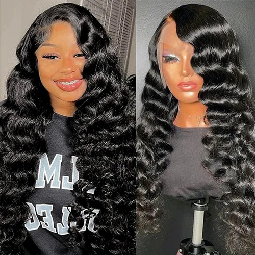 Miniatura 2 de DULOVE Deep Wave Lace Front Wigs Human Hair HD Lace Wig Pre Plucked with Baby Hair Glueless Deep Curly Wig Human Hair for Black Women Natural