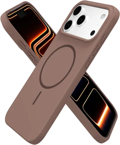 Miniatura 73 de oakxco Funda de silicona Mag Safe para iPhone 17 Pro Max, funda magnética delgada y fina compatible con carga inalámbrica MagSafe, bonita funda Negro
