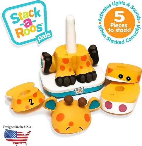 Miniatura 2 de Stack-a-Roos Baby Giraffe por Salus Brands - Juguete apilable de animales, juguete educativo de aprendizaje temprano para bebés, niños pequeños, a