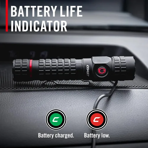 Miniatura 16 de COAST PX200R - Linterna LED recargable de 2000 lúmenes, enfoque giratorio, USB-C, clip de bolsillo de 2 posiciones