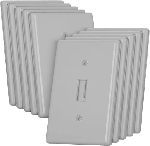 Miniatura 25 de Bates- Cubierta para interruptor de luz, cubiertas de placa de interruptor, paquete de 10, cubierta de interruptor de luz individual, 1 banda, Blanco