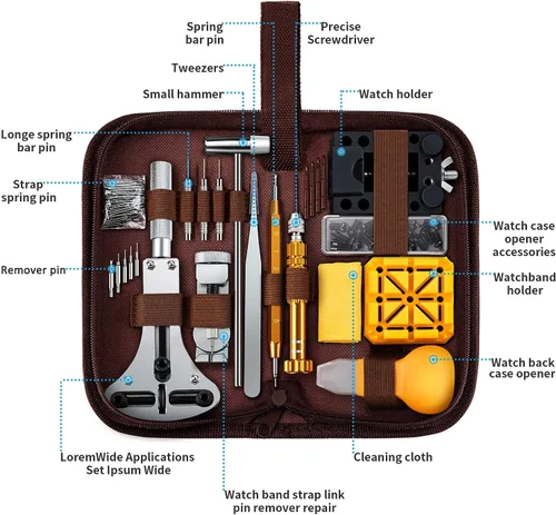 Miniatura 7 de EasyTime - Kit de reparación de reloj, kit de herramientas de ajuste de reloj, kit de herramientas de correa de reloj, kit de herramientas