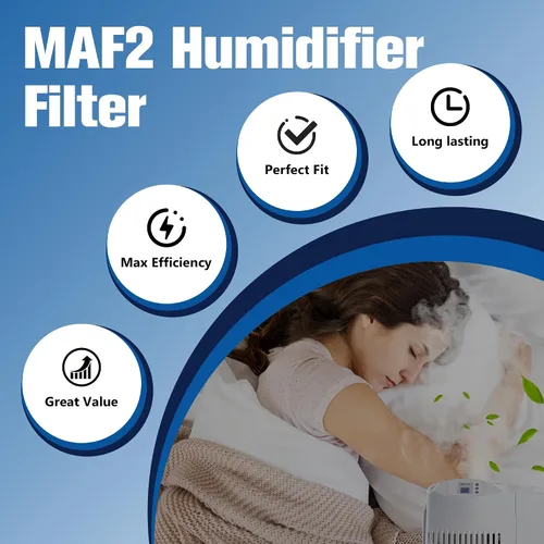 Miniatura 7 de MAF2 - Filtro de mecha para humidificador (paquete de 4) de repuesto para humidificadores Esscik Air AIRCaire MiostAIR MA0800, MA0600, MA0601 15408