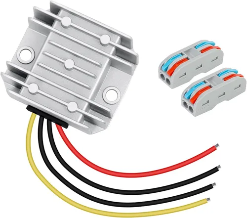 LeMotech Convertidor DC 12/24V a 5V, 5A 25W, convertidor reductor de voltaje, regulador de voltaje, transformador impermeable IP68 para carro de