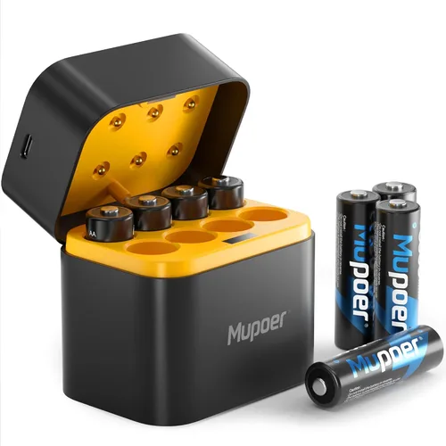 Miniatura 26 de Baterías AA recargables con caja, baterías de litio de 3600 mWh, AA de 1.5 V, 4 unidades, batería doble A, recargable, iones de litio de larga