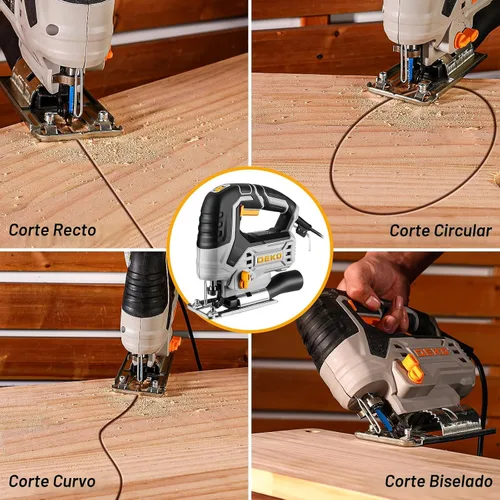 Miniatura 6 de Sierra de calar con cable: DEKOPRO Herramienta de sierra de calar eléctrica para trabajar la madera, herramienta manual de corte de madera con 6