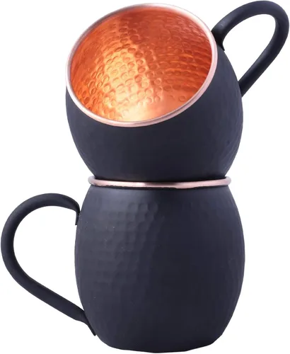 STAGLIFE Tazas de 20 onzas negras mate de Moscú Mule tazas de cobre puro para agua potable, regalos para hombres y mujeres en aniversario, tazas de