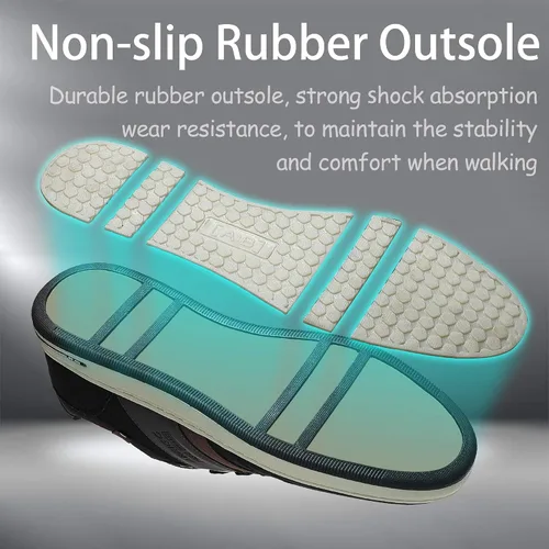 Miniatura 5 de ASTERO - Zapatos casuales para hombre vestido de moda antideslizante y bajo de piel sintética zapatos para caminar M
