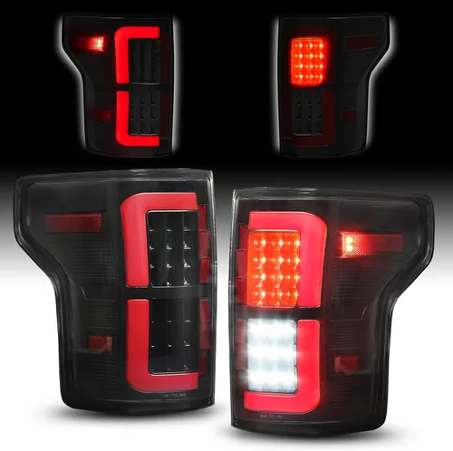 Miniatura 8 de AUTOONE Conjunto de luces traseras LED, carcasa negra, lente ahumada, reemplazo de lámparas traseras para Ford F150 F-150, lado del conductor