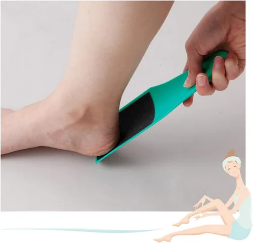 Miniatura 5 de 3 limas de pie para pedicura, removedor de callos de piel muerta, doble cara, azul, amarillo, verde (forma de U de doble cara, estándar)