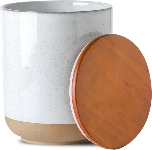 Miniatura 12 de Ceramic Food Storage Jars,25 Oz Porcelain Kitchen Canisters with Airtight Lids Set of 3,Flour Containers for Countertop,Farmhouse Decor Serving