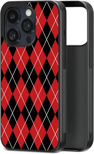 Miniatura 3 de Fundas para iPhone 7/8/Plus/X/Xs/Xr/11/12/13/14/15/16/17/Pro/Max/Plus/Air/Mini (negro y rojo)