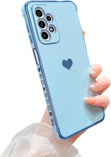 Miniatura 35 de phylla Funda de teléfono compatible con Samsung Galaxy A12 de 6.5 pulgadas, lindo corazón chapado en oro, elegante funda de lujo para mujer