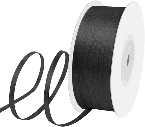 Miniatura 57 de Cinta de tela de satén de 1-1/2 pulgadas de ancho x 50 yardas, cinta negra perfecta para lazos de bricolaje, guirnaldas, envoltura de regalos