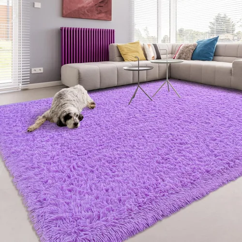 Miniatura 33 de Alfombra de área Softlife para sala de estar, alfombra lanuda mullida y esponjosa de 6 x 9 pies en color azul para dormitorio de niñas y niños, Azul