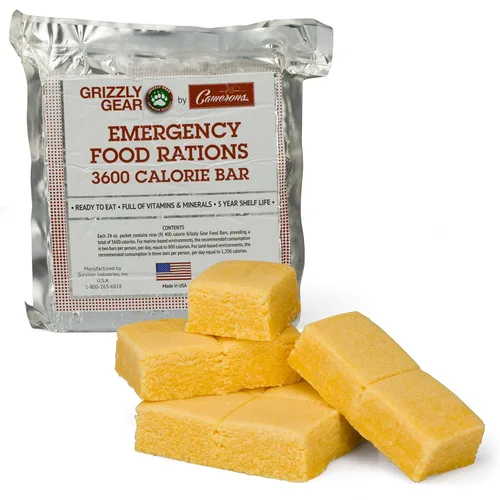 Miniatura 2 de Grizzly Gear Raciones alimenticias de emergencia, caja de diez barritas de vainilla de 3600 calorías, suministro de valor para 30 días, 4 semanas