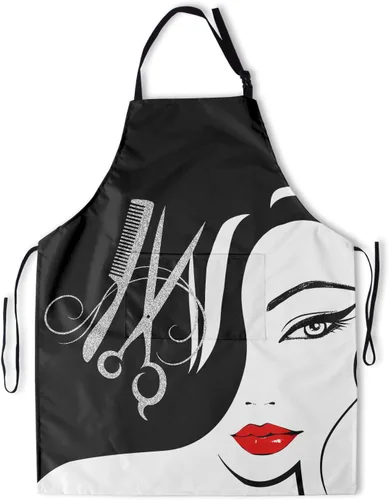 Miniatura 62 de Delantal con bolsillos, delantales para mujeres y hombres, delantal de cocina para cocinar, jardinería, servidor, camarera, pintura