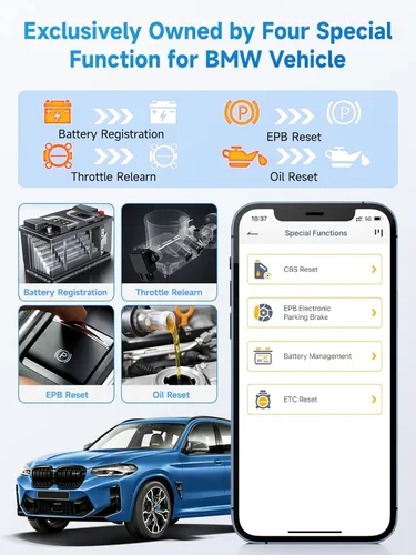 Miniatura 4 de ANCEL Escáner Bluetooth OBD2 BD300, lector de código de sistema completo y herramienta de diagnóstico para BMW con servicio de registro de batería