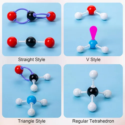 Miniatura 4 de HFKPJRT Kit de modelo molecular, 208 piezas de modelo molecular, química orgánica, kits de modelo de elementos atómicos para lecciones de química