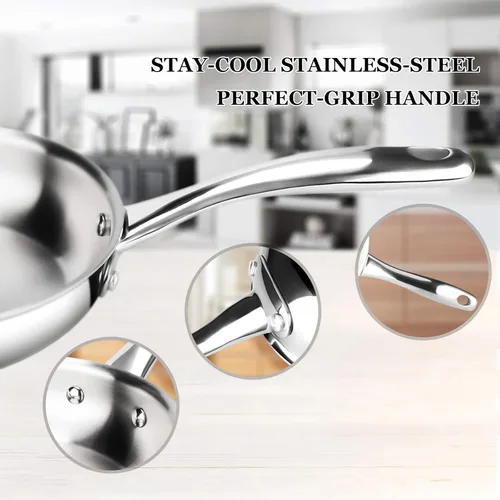 Miniatura 3 de Duxtop Utensilios de cocina de inducción de cocina de acero inoxidable de tres capas revestidas de acero inoxidable de 8 pulgadas