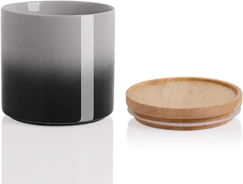 Miniatura 56 de Sweejar Kitchen Canisters - Tarro de cerámica para almacenamiento de alimentos, recipientes apilables con sello hermético y tapa de madera