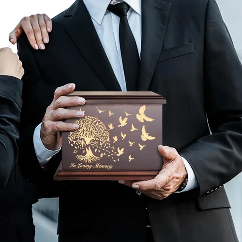 Miniatura 5 de Urnas conmemorativas de cremación para cenizas humanas, hombres y mujeres, caja de urnas de madera y ataúd para cenizas, hombres, mujeres y niños