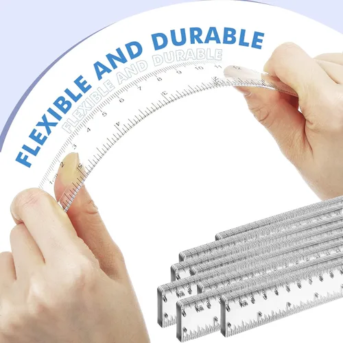 Miniatura 6 de Zonon 200 reglas rectas flexibles de plástico transparente a granel con pulgadas y centímetros, regalo para el primer día de escuela