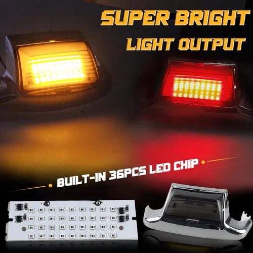 Miniatura 2 de Luces de guardabarros delanteros y traseros, luz de freno de punta de guardabarros LED compatible con Harley Electra Glide Road King Softail