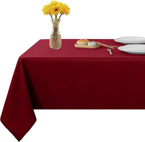 Miniatura 7 de Mantel rectangular – Mantel decorativo para banquetes, cocinas de fiesta, comedor, 400 hilos y 100% algodón centro y mantel de té, paquete de 5