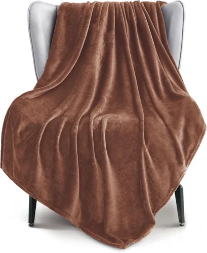 Miniatura 34 de Exclusivo Mezcla Manta de vellón para sofá, cama, súper suave y cálida, para uso en todas las estaciones, acogedora, afelpada, ligera, azul hielo