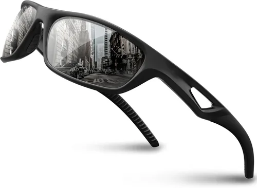 Miniatura 16 de RIVBOS Polarized Sports Sunglasses Driving Sun Glasses Shades for Men Women Tr90 Frame for Cycling Fishing Running RB831 Negro&gris