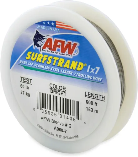 Miniatura 29 de Surfstrand Bare 1x7 Cable Líder de Acero Inoxidable - Línea Líder de Pesca para Agua Salada, 20lb Test - 325lb Test en Brillante, Camuflaje