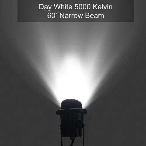 Miniatura 3 de GBS9809 Focos LED, voltaje de línea de 9 W 120 V, luz diurna de 5000 K, con estaca de tierra de metal, luz de bandera para exteriores, foco