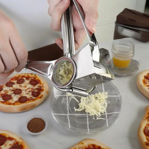 Miniatura 3 de Rallador de queso giratorio manual, rallador de queso giratorio de acero inoxidable 304, triturador de queso de manivela para parmesano, cheddar