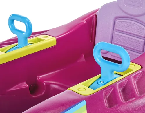 Miniatura 3 de Little Tikes Jett Car Racer Pink, auto de paseo con respaldo de asiento ajustable, dirección de rueda trasera de doble mango, control de carreras