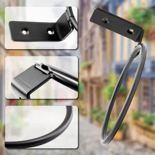 Miniatura 3 de Jiozermi Paquete de 2 anillos para macetas de 4 pulgadas, soporte de maceta montado en la pared, uso en interiores, negro mate, capacidad de 40