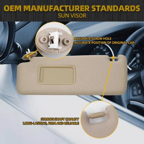 Miniatura 4 de Dasbecan - Visera solar delantera para el lado izquierdo del conductor con luz de cortesía compatible con Toyota 4Runner 2010-2023, reemplaza # Beige