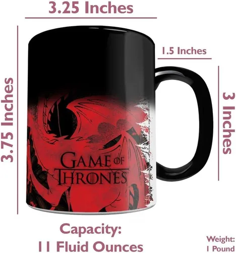 Miniatura 7 de Morphing Mugs Juego de Tronos – Drogon Battle – Una taza de cerámica que cambia de color de 11 oz – Imagen revelada cuando se añade líquido