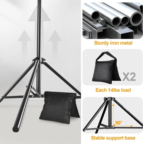 Miniatura 4 de Kit de soporte para telón de fondo EMART, marco ajustable de 8.5 x 10 pies para fotografía, soporte de fondo para pancarta de sesión de fotos