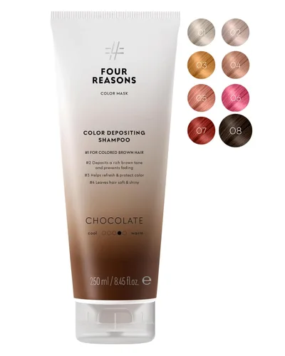 FOUR REASONS Champú de Color para el Cabello (8 Colores) – Tóner para Cabello Castaño Rico Sin Sulfatos – Champú Depositante de Color para Cabello