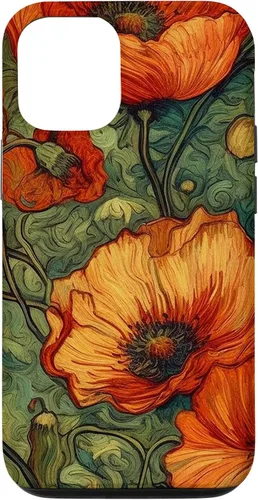 Miniatura 26 de iPhone 16 Floral Van Gogh Style Poppy Flower Case
