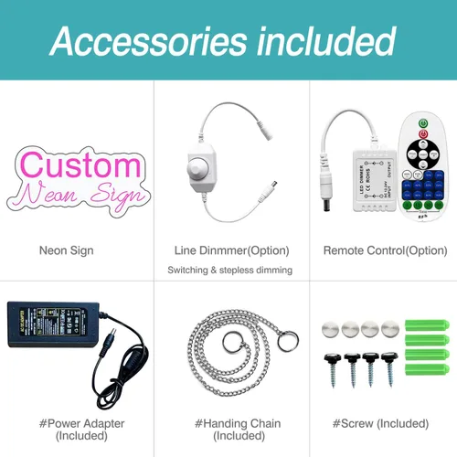 Miniatura 4 de Qzeuoucu Letrero de neón personalizado para decoración de pared, luces de neón grandes personalizadas para dormitorio, habitación de niños, bar