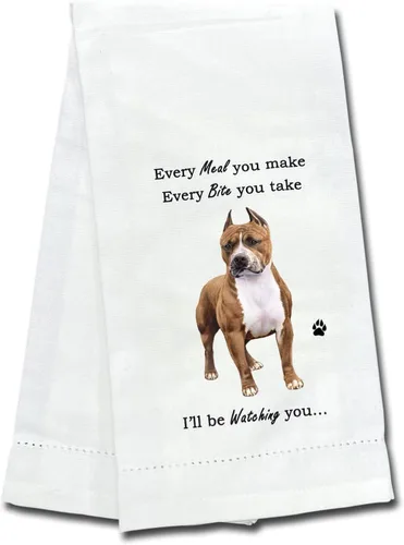 E&S Imports Toallas de cocina Pit Bull - Suaves, muy absorbentes - Regalos Pit Bull - Toallas de platos y té - Reutilizables, secan rápido - 100%