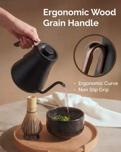Miniatura 8 de INTASTING - Hervidor eléctrico de cuello de cisne, control de temperatura ±1℉, interior de acero inoxidable, calentamiento rápido, para café por