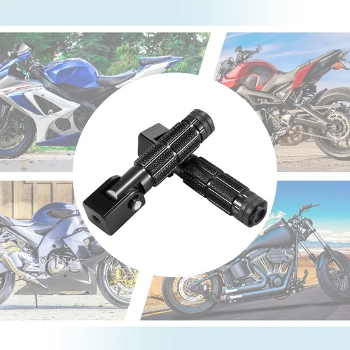 Miniatura 5 de Motoforti 1 par 0.276 in aleación de aluminio universal motocicleta plegable trasero reposapiés estribera pedal Ciclismo negro