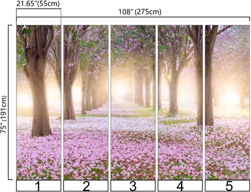 Miniatura 4 de Bormia Road Forest - Papel pintado de pared para dormitorio, tamaño grande, 108 x 75 pulgadas 008